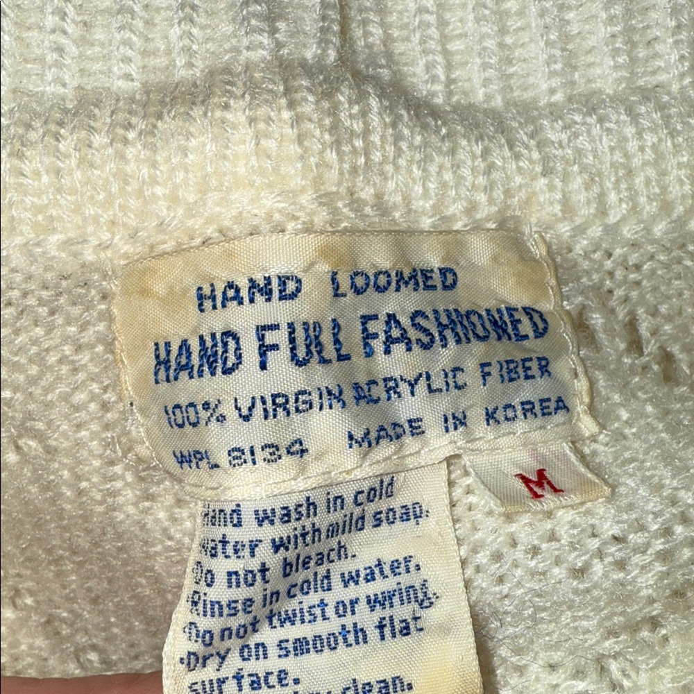 Vintage Cottagecore Embroidered Collared Sweater SZ Medium - Picture 8 of 8